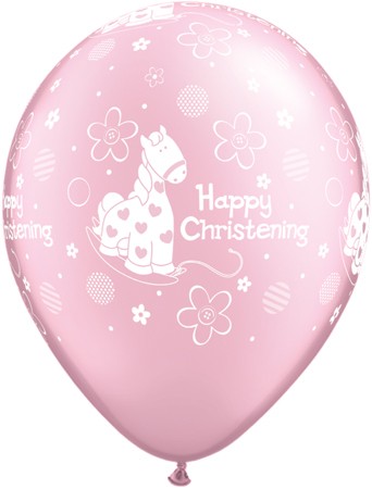 25 Pink Christening Soft Giraffe Latex Balloons