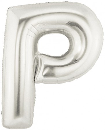 Silver Letter P Super Shape Foil Balloon