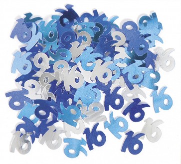 Age 16 Blue Glitz Confetti