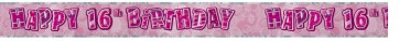 Age 16 Pink Glitz Banner