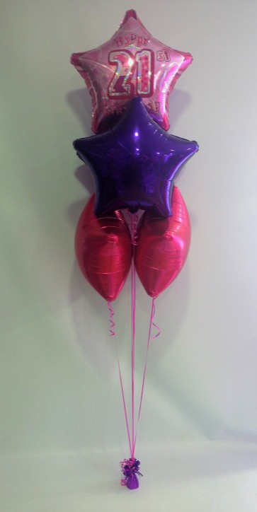 Age 21 Pink & Purple 5 Foil Bouquet 