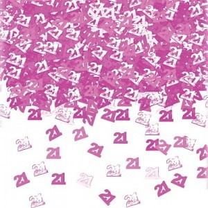 Age 21 Pink Glitz Confetti