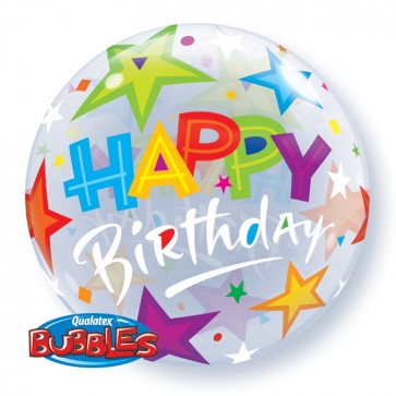 'Happy Birthday' Stars Bubble Balloon