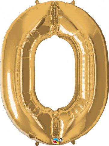 Number 0 Gold Super Shape Foil Balloon