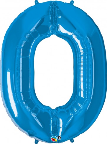 Number 0 Blue Super Shape Foil Balloon 
