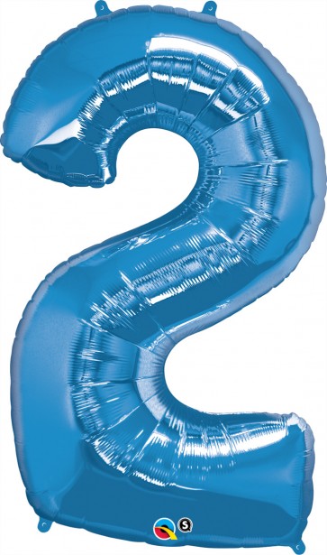 Number 2 Blue Super Shape Foil Balloon