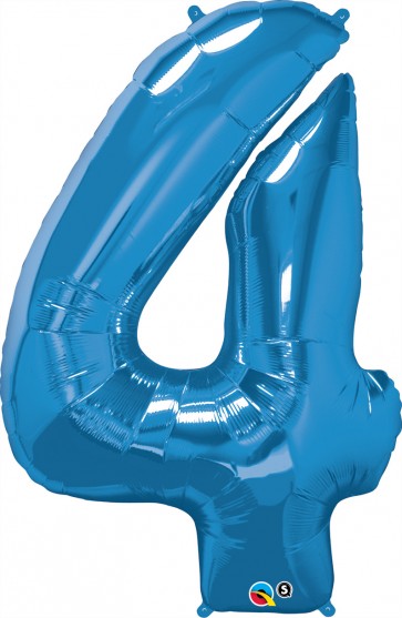 Number 4 Blue Super Shape Foil Balloon