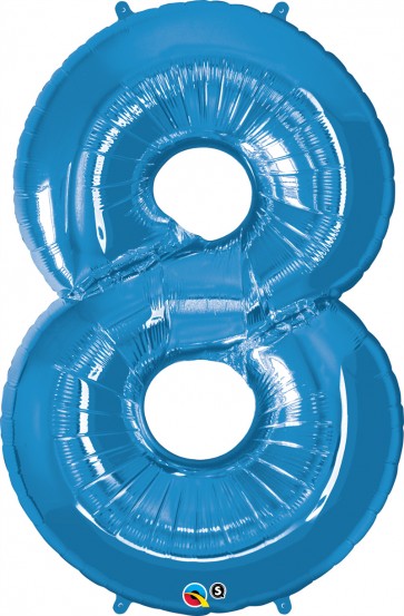 Number 8 Blue Super Shape Foil Balloon