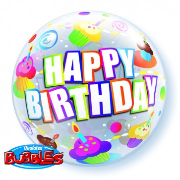 Cupcake 'Happy Birthday' Bubble Balloon