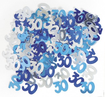 Age 30 Blue Glitz Confetti
