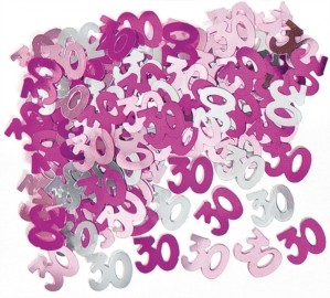 Age 30 Pink Glitz Confetti