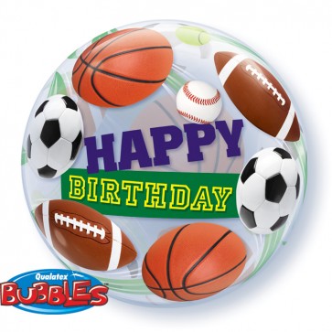 Sports 'Happy Birthday' Bubble Balloon