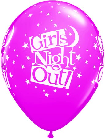 Girls Night Out Stars Latex Balloons 