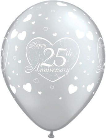 25th Anniversary Little Heart Latex Balloons