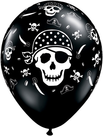 Pirate Skull and Cross Bones Latex Balloons