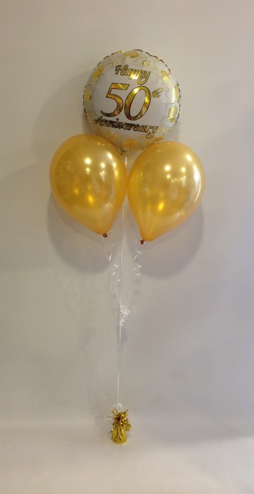 Golden Anniversary Rose Balloon Bunch 