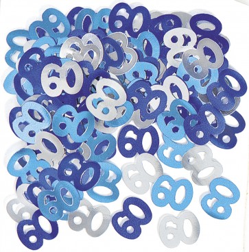Age 60 Blue Glitz Confetti