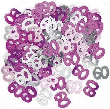 Age 60 Pink Glitz Confetti