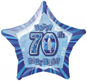 Age 70 Blue Glitz Foil Balloon