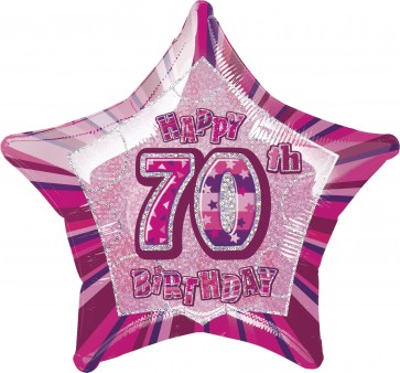 Age 70 Pink Glitz Foil Balloon