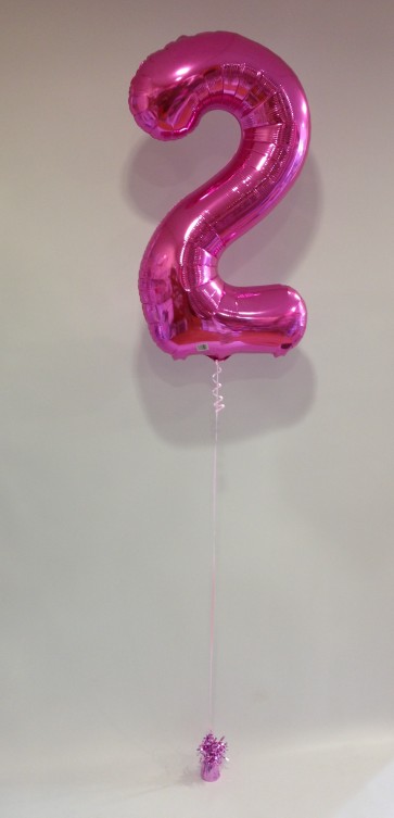 Large Pink Number 2 Balloon