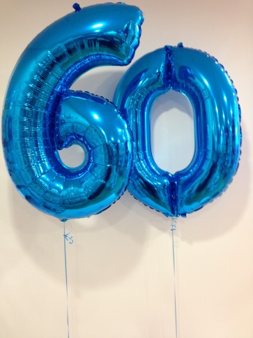 Large Blue 60 Number Balloons