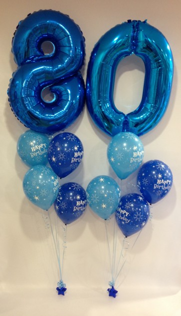 Age 80 Blue Balloon Burst