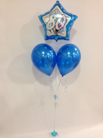 Age 80 Blue Balloon Bunch 