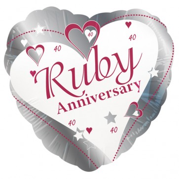 Ruby Wedding Anniversary Foil Balloon