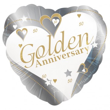 Golden Wedding Anniversary Foil Balloon