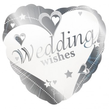 'Wedding Wishes' Love Heart Foil Balloon
