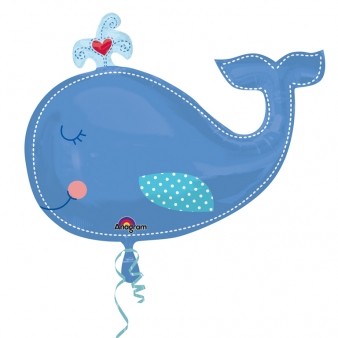 Baby Blue Whale SuperShape Foil Balloon