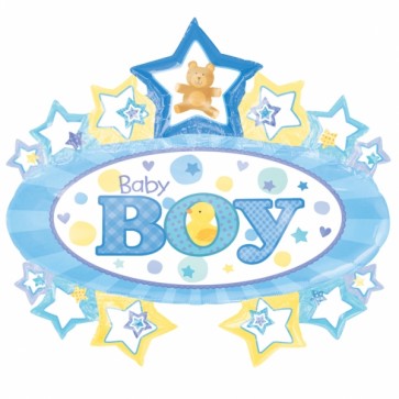 Baby Boy Marquee SuperShape Foil Balloon