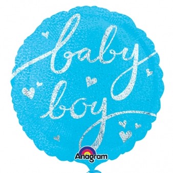 Baby Boy Script Foil Balloon 