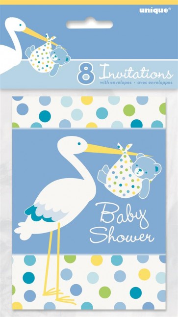 Baby Boy Stork Invitations