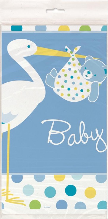 Baby Boy Stork Plastic Tablecover