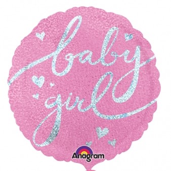 Baby Girl Script Foil Balloon 
