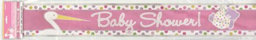 Baby Girl Stork Foil Banner