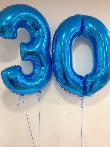Large Blue Number 30 Balloons