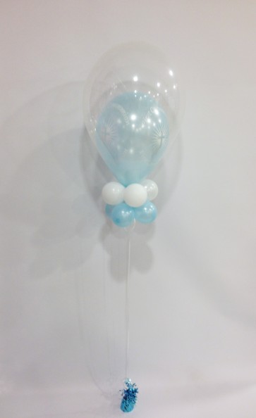Blue First Holy Communion Double Bubble Balloon 
