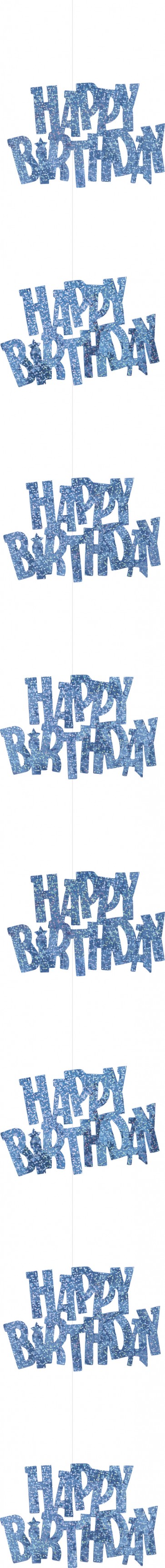 Blue Glitz Happy Birthday Hanging Decorations