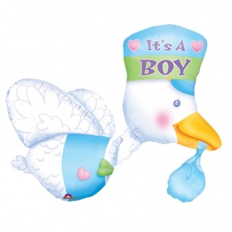 Bundle of Joy - It's A Boy Stork Supershape Foil Balloon