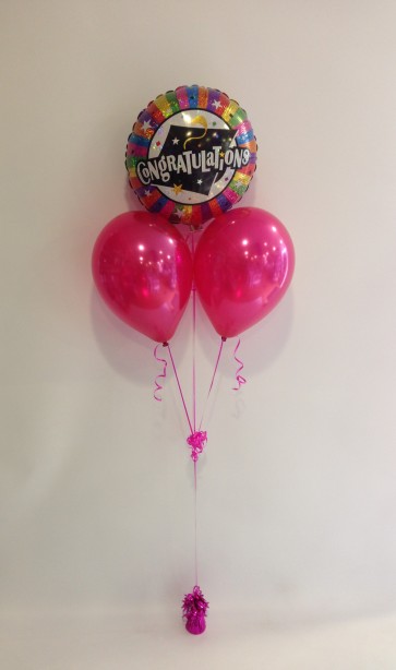 Congratulations Graduate Hot Pink Balloon Bunch 
