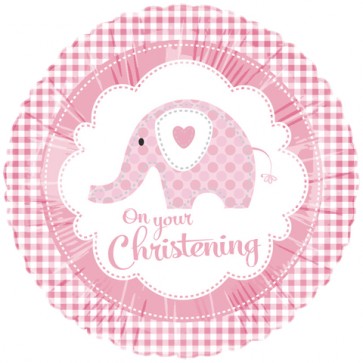 Pink Elephant Christening Foil