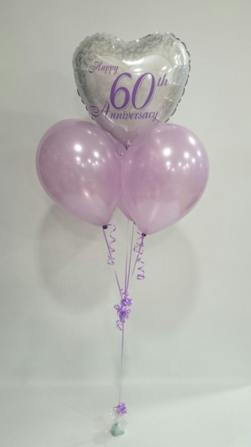 Diamond Anniversary Lilac Balloon Bunch 