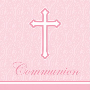 Pink Faith First Holy Communion Napkins