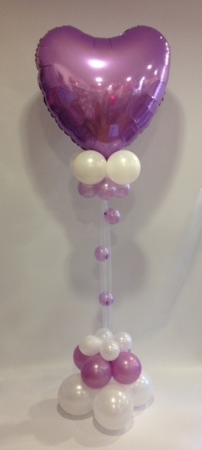Lilac Heart Shaped Floating Bubble Statement Piece