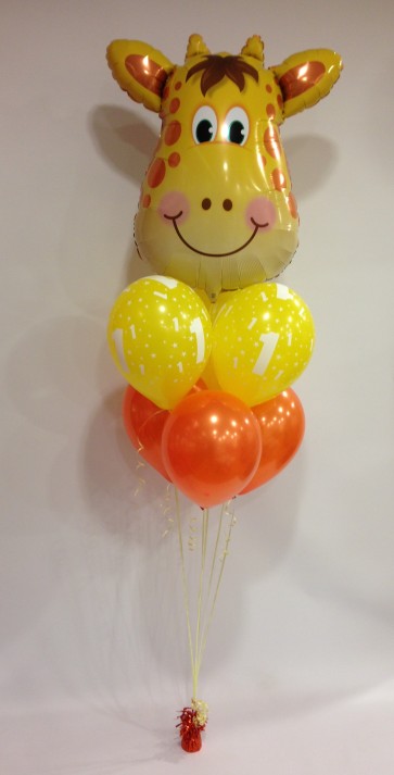 First Birthday Giraffe Balloon Bouquet 