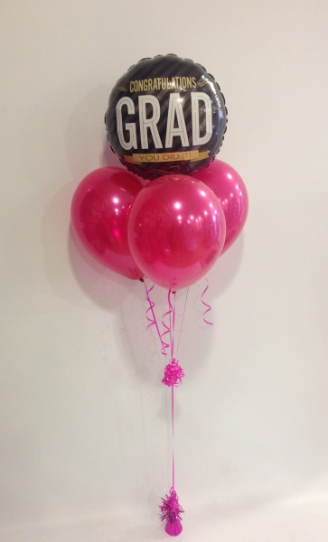 Congrats Grad Hot Pink Balloon Bundle 