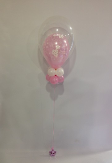 Pink Pony Christening Double Bubble with Double Collar